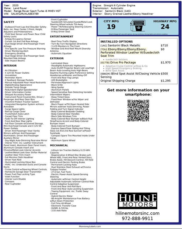 used 2020 Land Rover Range Rover Sport car, priced at $31,598