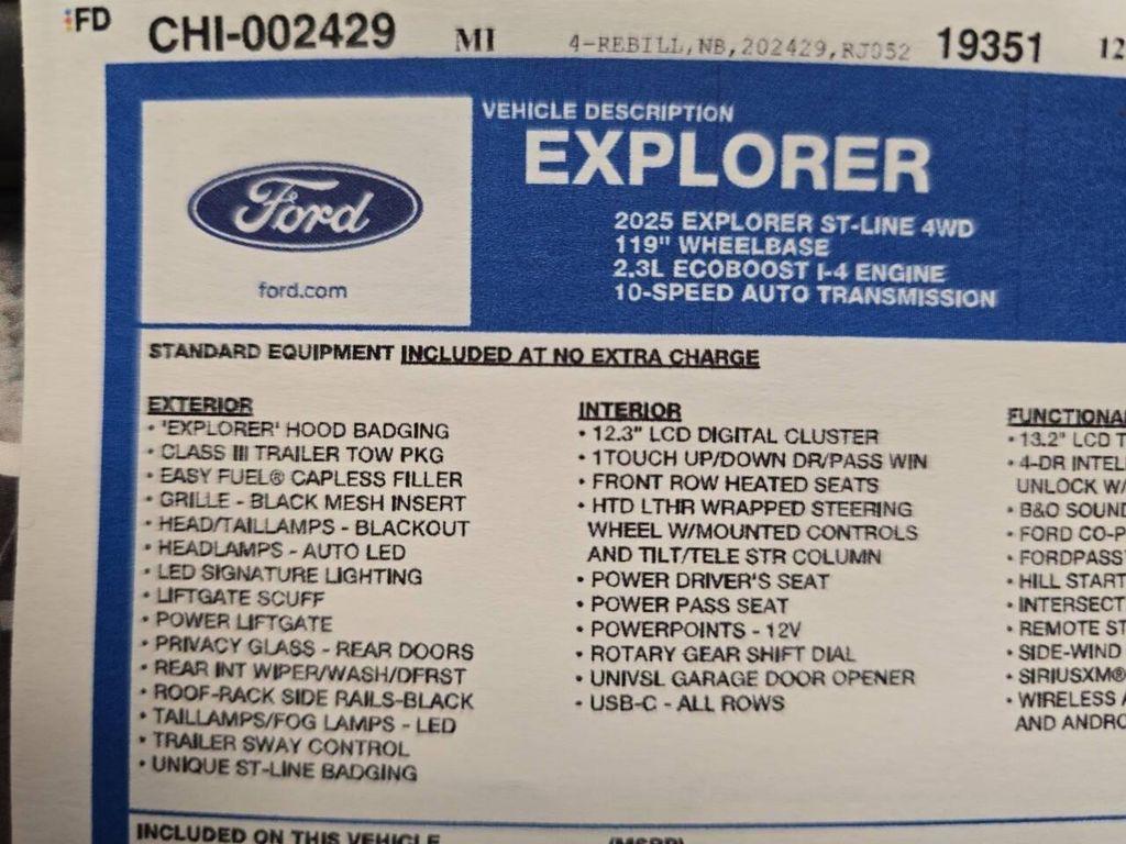 used 2025 Ford Explorer car, priced at $43,400