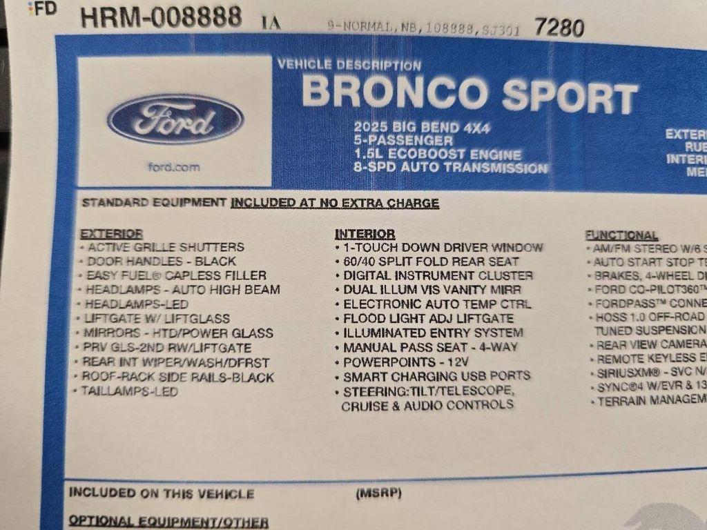 new 2025 Ford Bronco Sport car, priced at $32,355