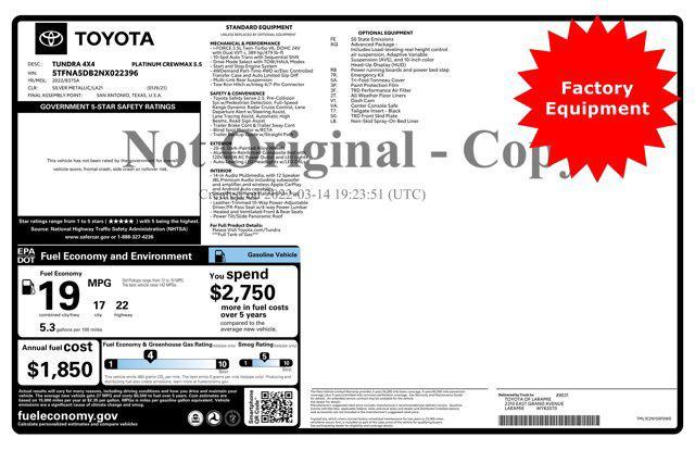 used 2022 Toyota Tundra car, priced at $43,837