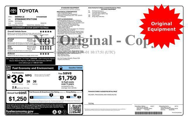 used 2023 Toyota Sienna car, priced at $37,780