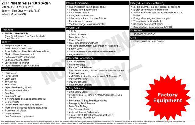 used 2011 Nissan Versa car, priced at $4,323