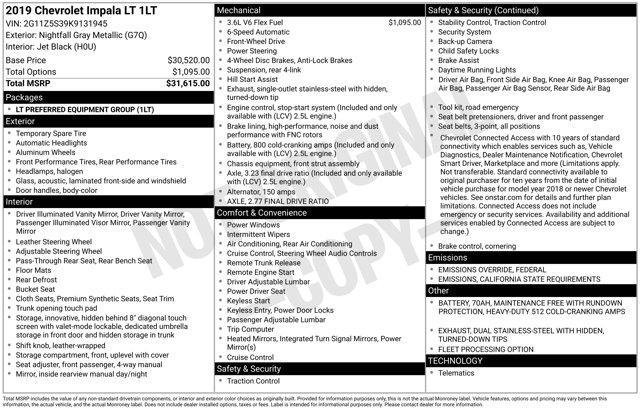 used 2019 Chevrolet Impala car, priced at $10,777