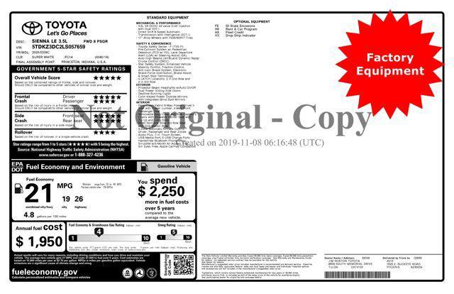 used 2020 Toyota Sienna car, priced at $29,442