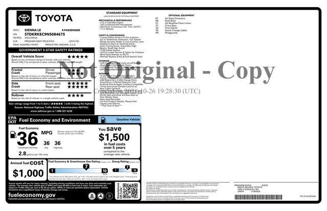 used 2022 Toyota Sienna car, priced at $33,941