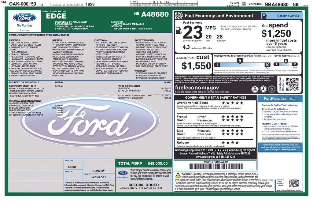 used 2022 Ford Edge car, priced at $28,496