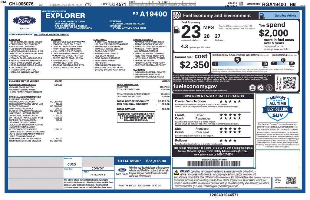 used 2024 Ford Explorer car, priced at $37,999