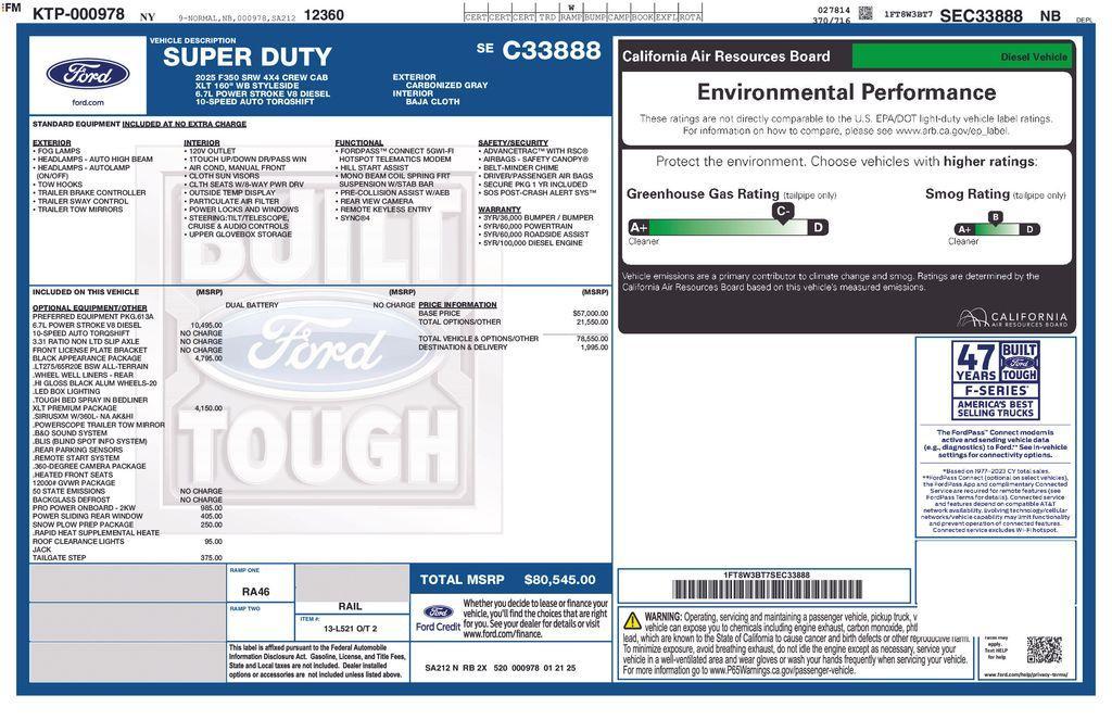 new 2025 Ford F-350 car, priced at $77,045