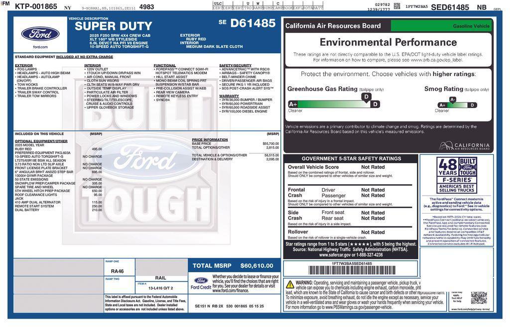 new 2025 Ford F-250 car, priced at $58,610