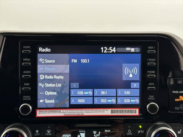 used 2022 Toyota Highlander car, priced at $38,000