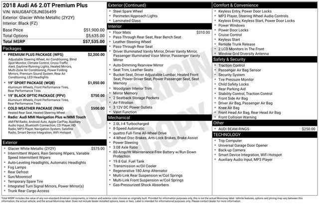 used 2018 Audi A6 car, priced at $17,823