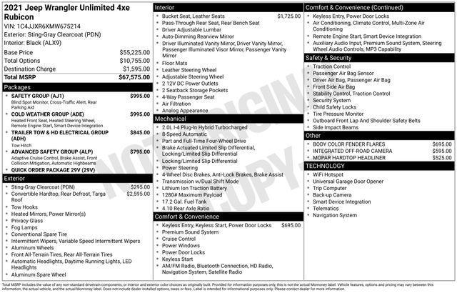 used 2021 Jeep Wrangler Unlimited 4xe car, priced at $32,182