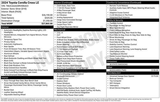 used 2024 Toyota Corolla Cross car, priced at $26,014