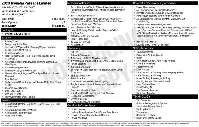 used 2020 Hyundai Palisade car, priced at $27,860