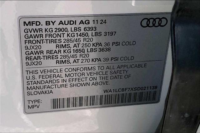 new 2025 Audi Q7 car, priced at $66,760