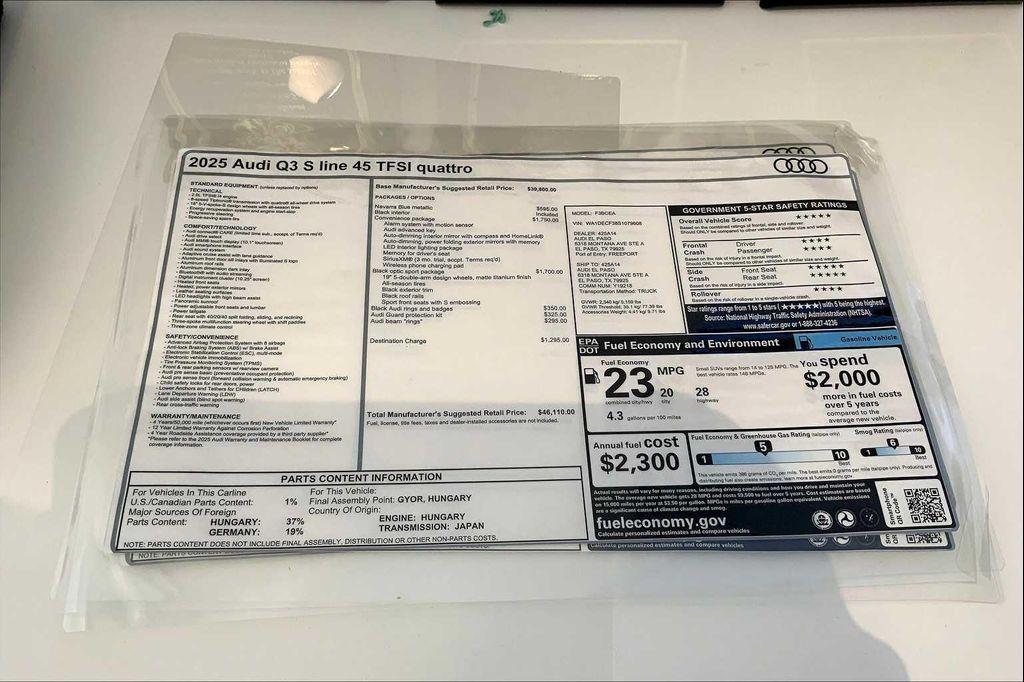 new 2025 Audi Q3 car, priced at $43,804