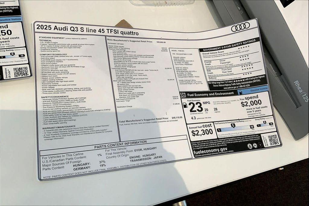 new 2025 Audi Q3 car, priced at $46,654