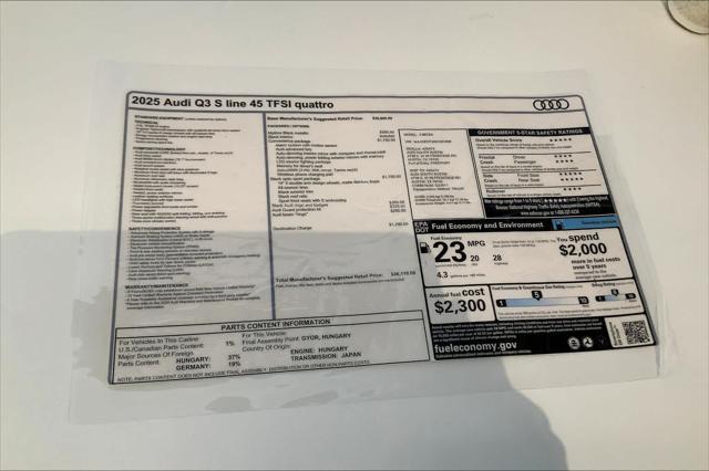 new 2025 Audi Q3 car, priced at $46,110