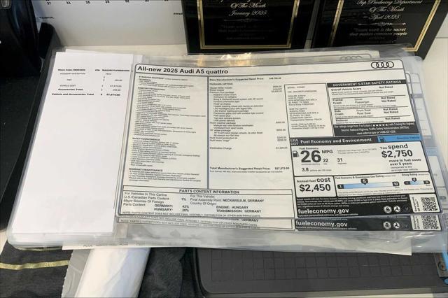 new 2025 Audi A5 car, priced at $57,575