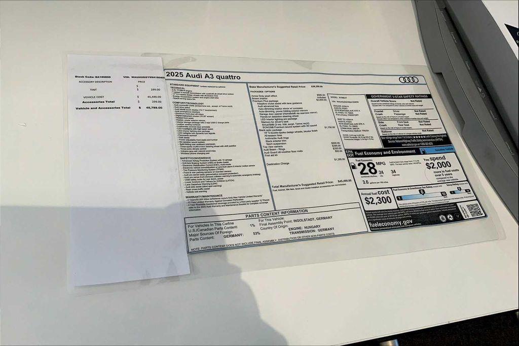 new 2025 Audi A3 car, priced at $45,490