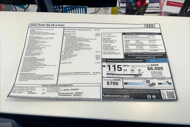 new 2025 Audi Q4 e-tron car, priced at $57,065