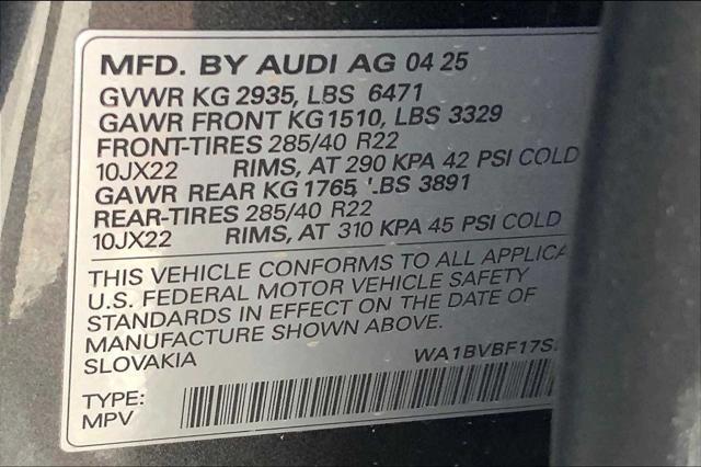 new 2025 Audi Q8 car, priced at $85,875