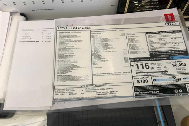 new 2025 Audi Q4 e-tron car, priced at $58,475