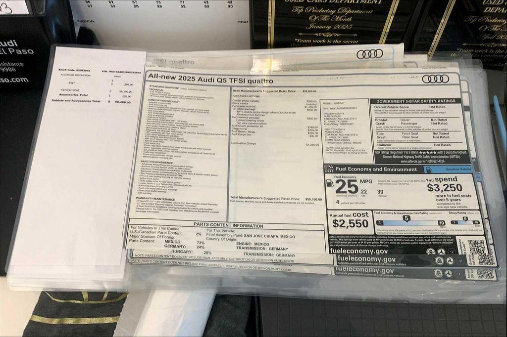 new 2025 Audi Q5 car, priced at $58,190