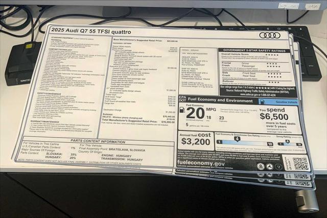 new 2025 Audi Q7 car, priced at $76,295