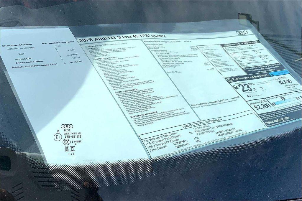 new 2025 Audi Q3 car, priced at $44,060