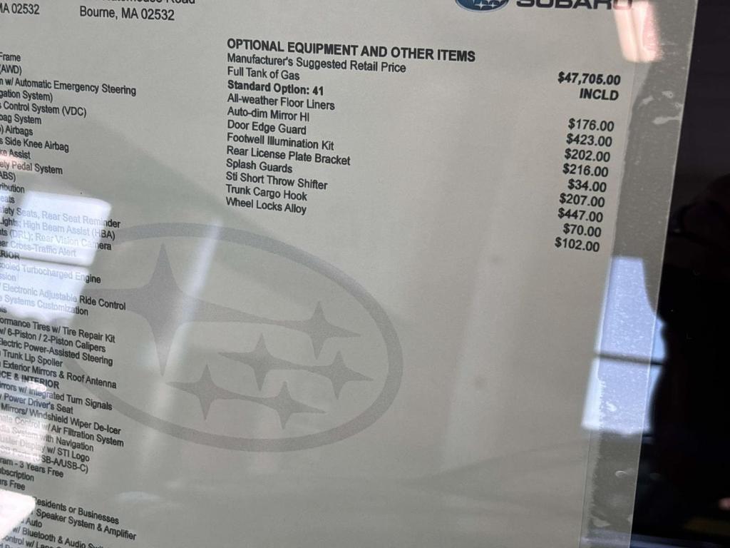 new 2025 Subaru WRX car, priced at $50,752