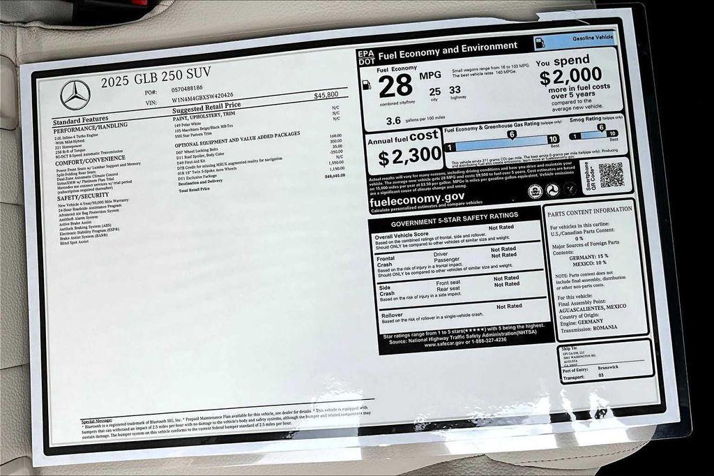 used 2025 Mercedes-Benz GLB 250 car, priced at $45,777