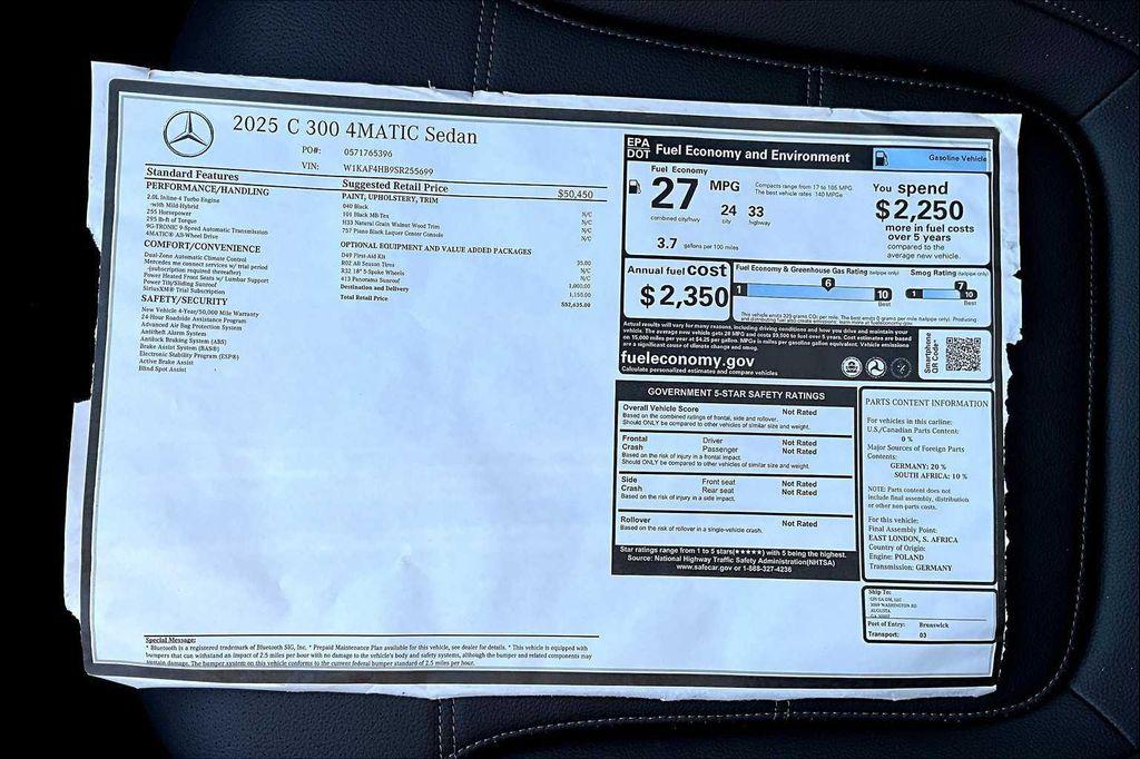 used 2025 Mercedes-Benz C-Class car, priced at $57,998