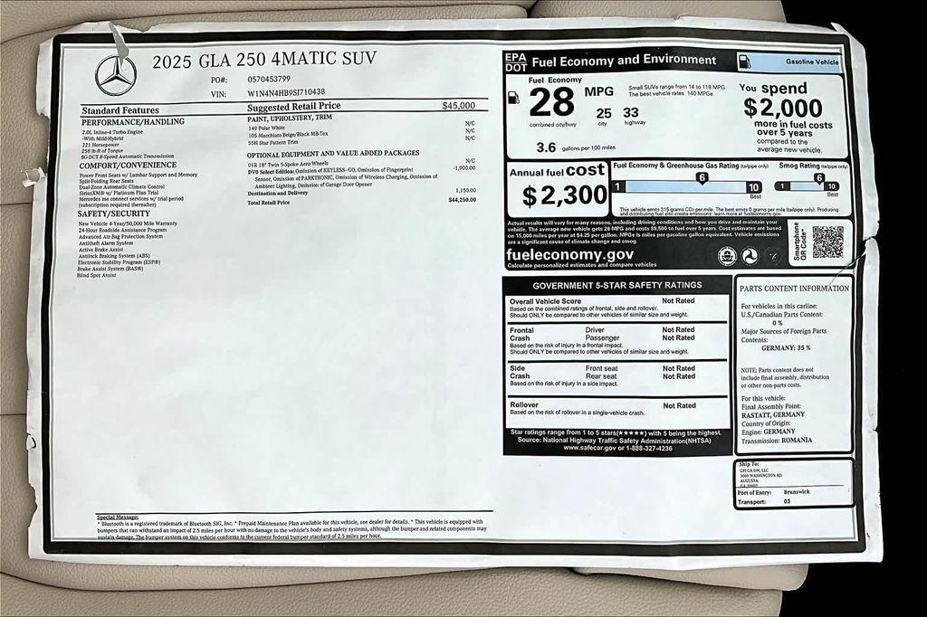 used 2025 Mercedes-Benz GLA 250 car, priced at $41,777