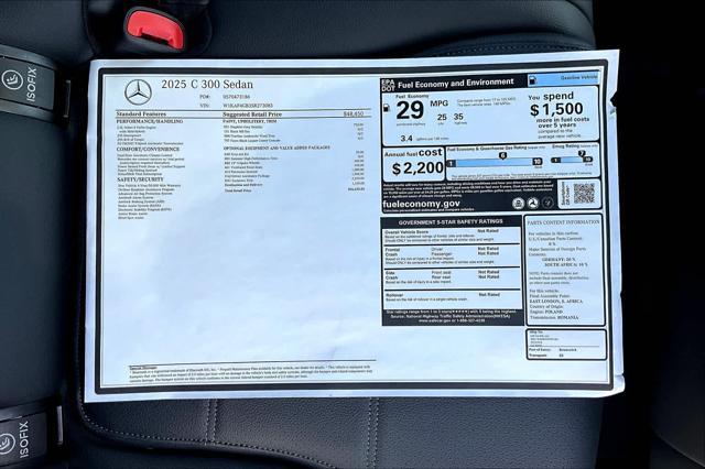 new 2025 Mercedes-Benz C-Class car, priced at $56,635