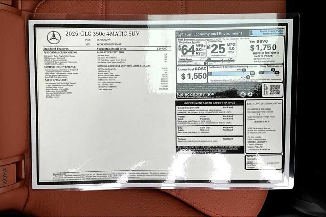 new 2025 Mercedes-Benz GLC 350e car, priced at $67,445