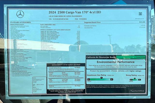 new 2024 Mercedes-Benz Sprinter 2500 car, priced at $71,813