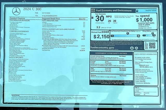 new 2024 Mercedes-Benz C-Class car, priced at $54,585