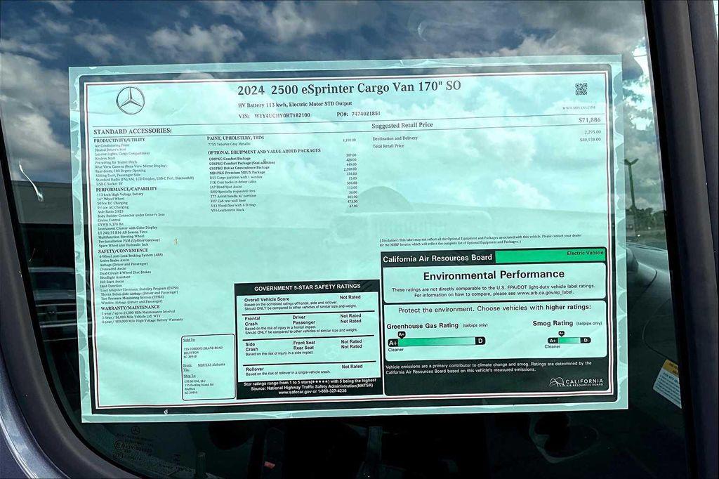 new 2024 Mercedes-Benz Sprinter 2500 car, priced at $80,938