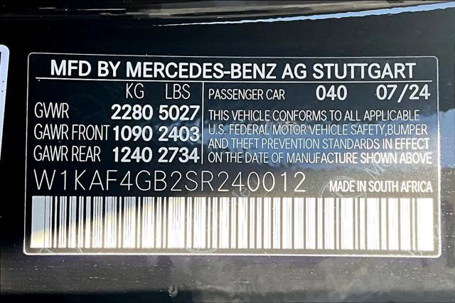 new 2025 Mercedes-Benz C-Class car, priced at $52,935