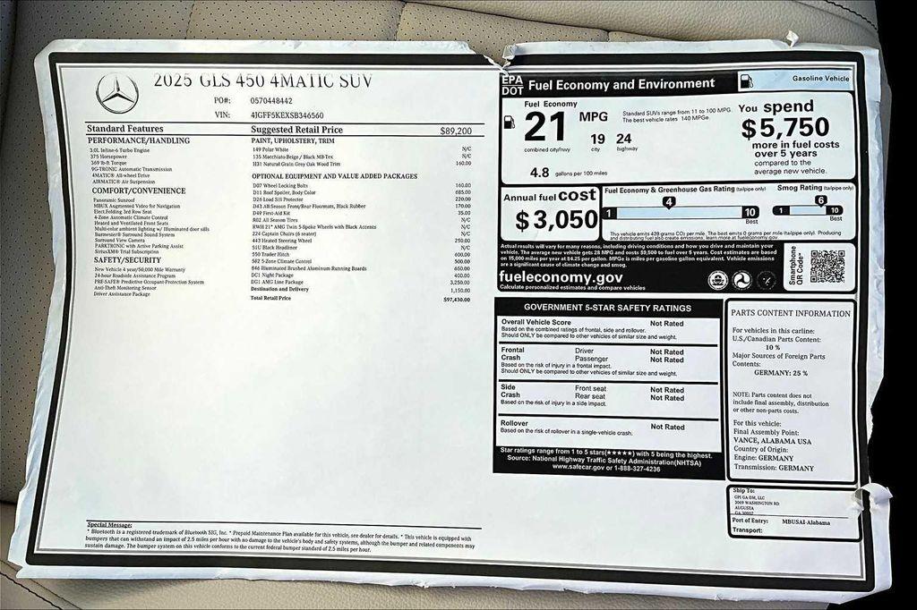 used 2025 Mercedes-Benz GLS 450 car, priced at $87,777