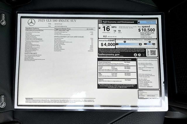 new 2025 Mercedes-Benz GLS 580 car, priced at $120,915
