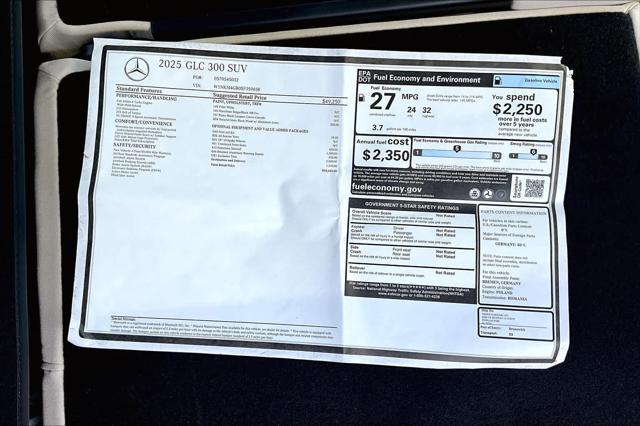new 2025 Mercedes-Benz GLC 300 car, priced at $55,435