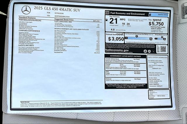 new 2025 Mercedes-Benz GLS 450 car, priced at $96,745