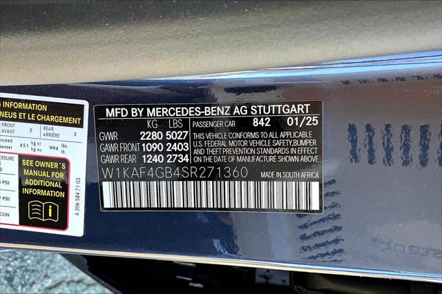 new 2025 Mercedes-Benz C-Class car, priced at $54,085