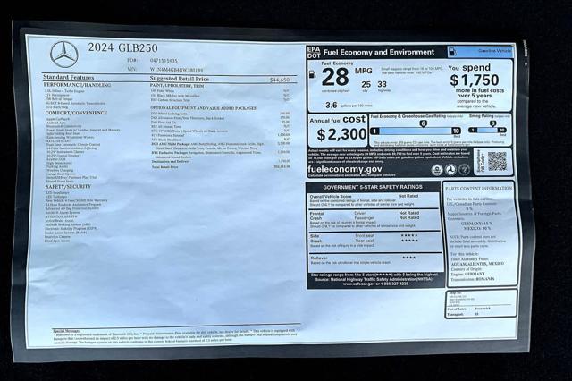 used 2024 Mercedes-Benz GLB 250 car, priced at $47,777