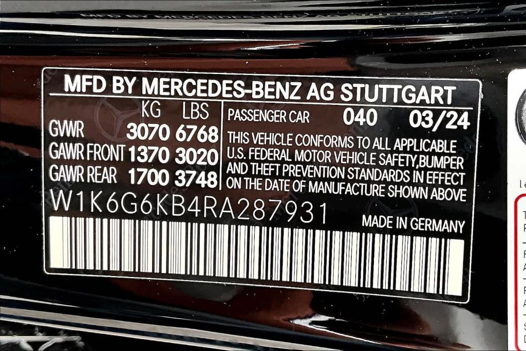 new 2024 Mercedes-Benz S-Class car, priced at $146,565