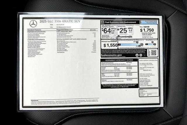 new 2025 Mercedes-Benz GLC 350e car, priced at $70,600