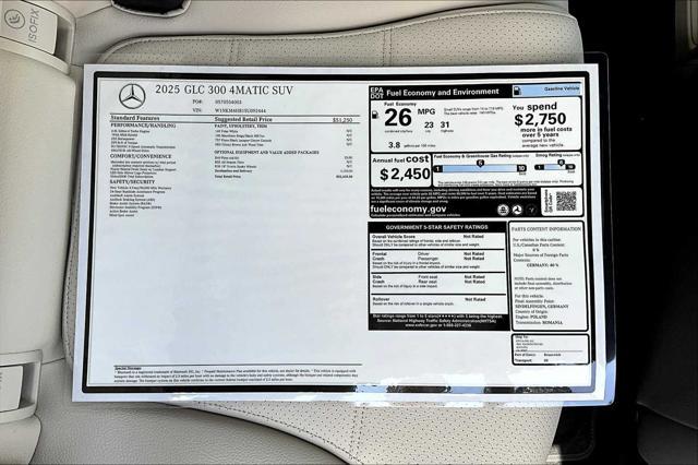 new 2025 Mercedes-Benz GLC 300 car, priced at $52,435