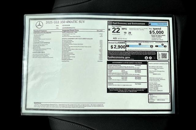 new 2025 Mercedes-Benz GLE 350 car, priced at $78,630